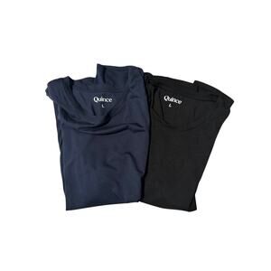 Quince Cotton Modal Muscle Two Tank Bundle (Black & Navy, Size L)